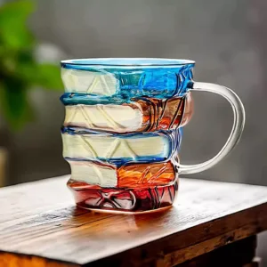 Ly thuỷ tinh 3D Sách - món quà dành cho người yêu sách (Tặng hộp + muỗng sứ + lót ly + thiệp + gói quà)
